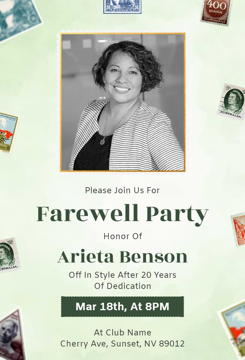 Cherished Farewell Celebration Party Invitation Template