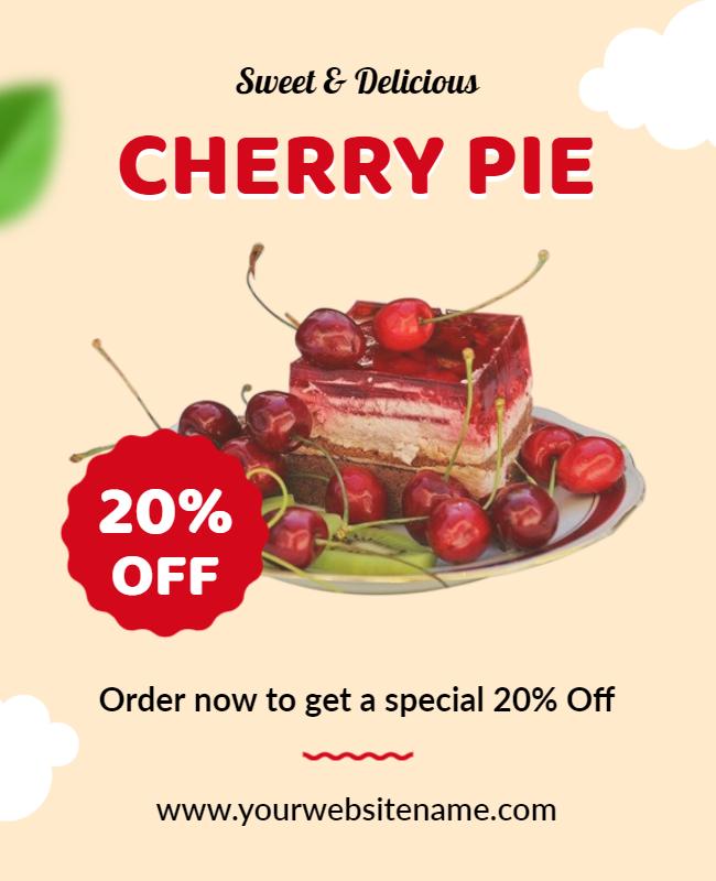 Cherry Pie Special Discount Flyer Template