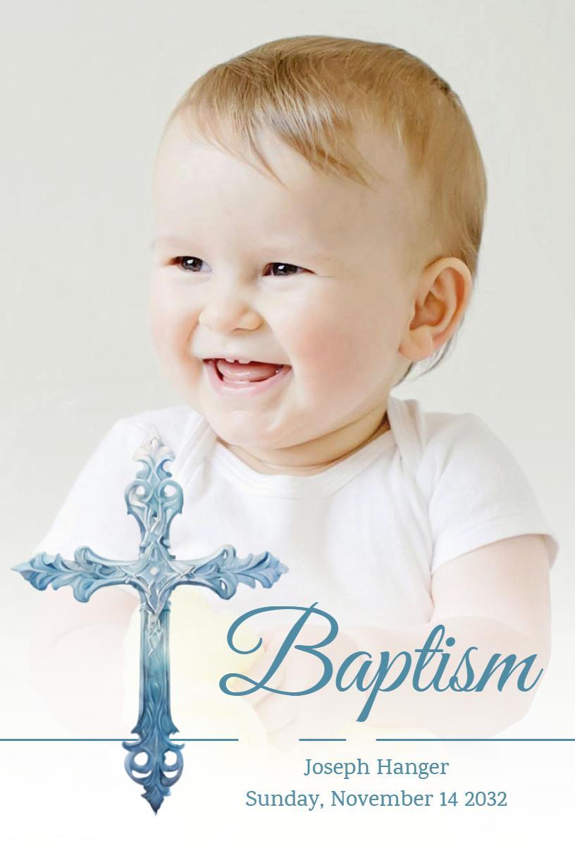 Cherubic Baby Boy Baptism Celebration Invitation Template