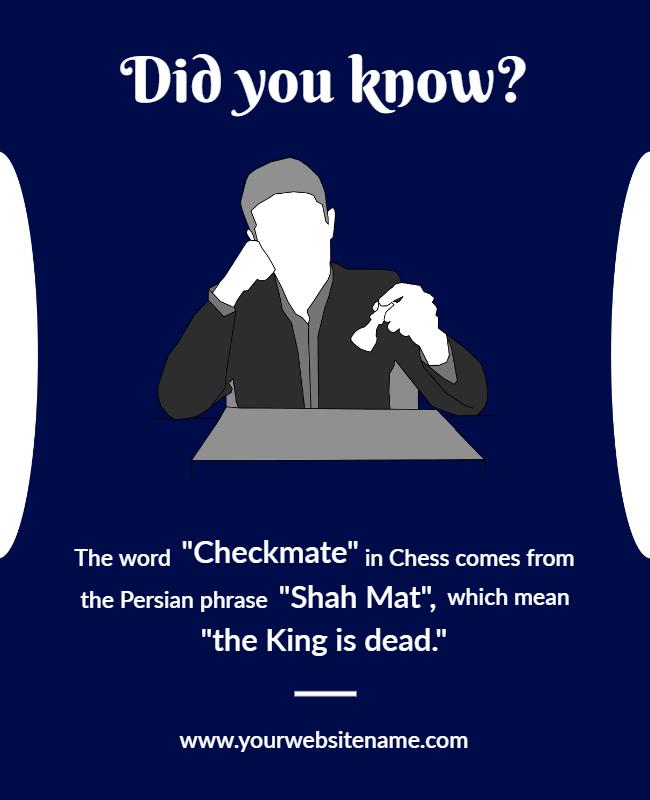 Chess Checkmate Trivia Educational Flyer Template