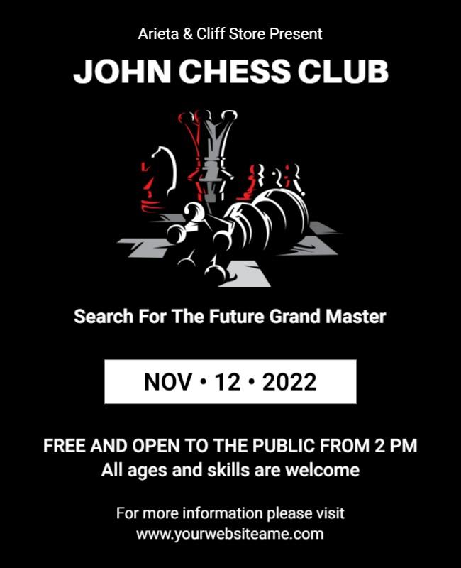 Chess Club Event Promotion Flyer Template