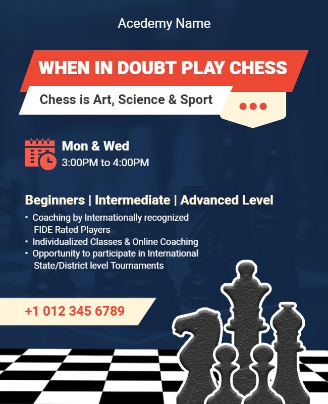 Chess Coaching Classes Promotional Flyer Template