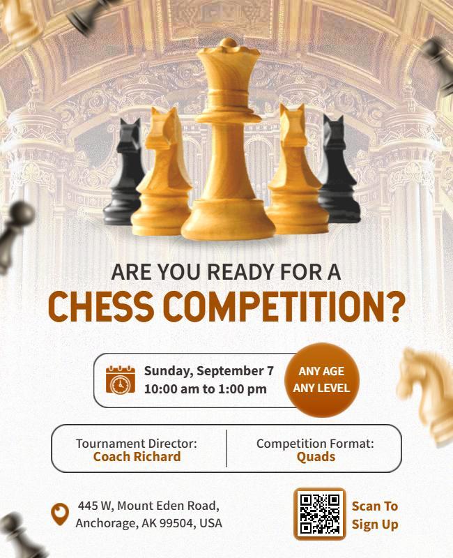 Chess Competition Event Promotion Flyer Template