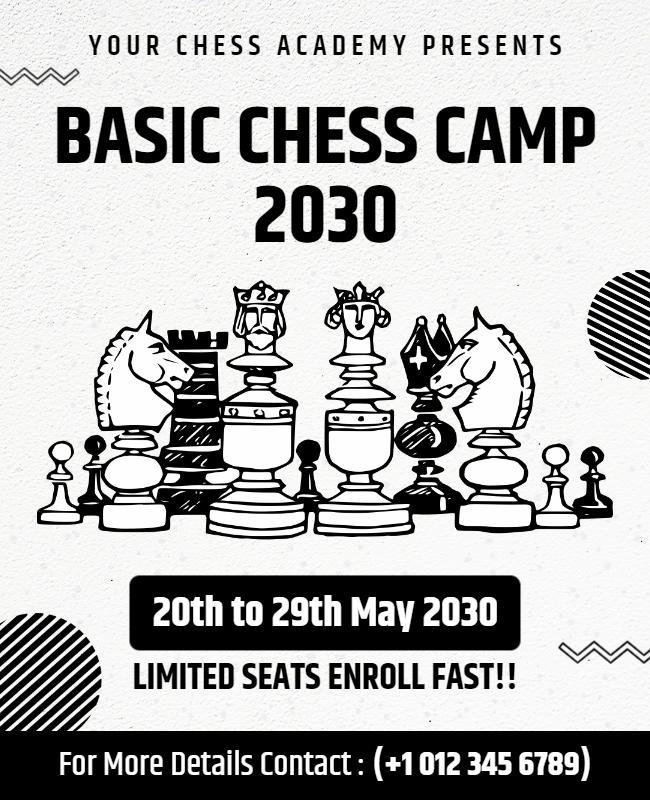 Chess Training Camp for Beginners Flyer Template