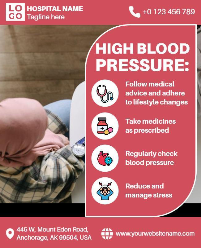 Chestnut Rose High Blood Pressure Flyer Template