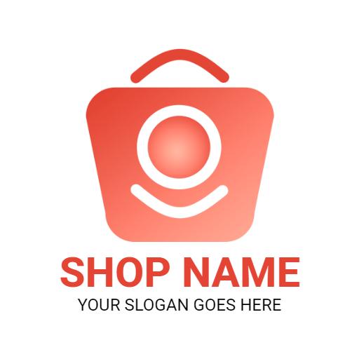 Chic and Modern Red Shopping Bag Representing Retail Logo Template