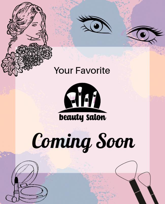 Chic Beauty Salon Illustration with Pastel Background Poster Template