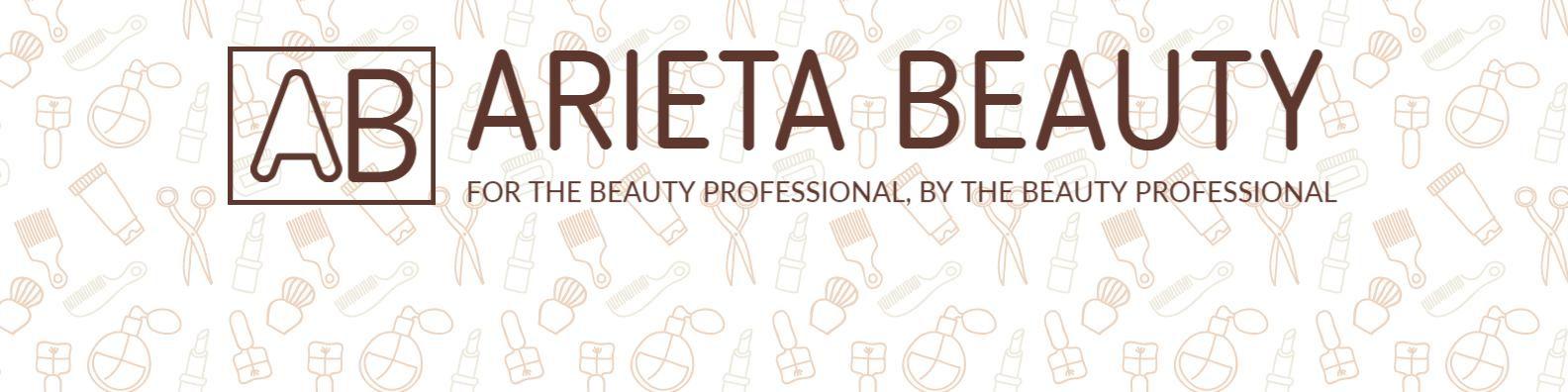 Chic Beauty Tools and Icons in Soft Beige Patterned Banner Template