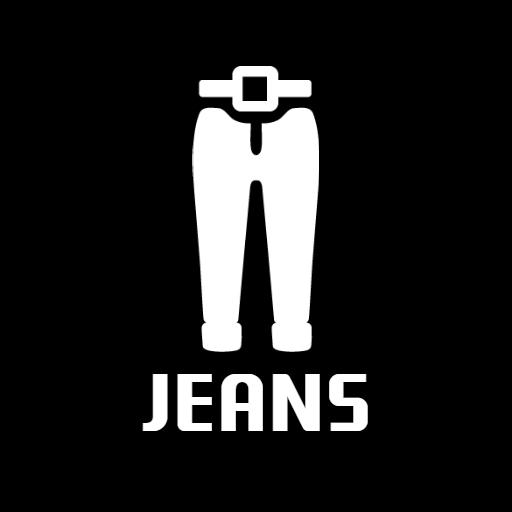 Chic Black and White Graphic Representing Stylish Jeans Logo Template