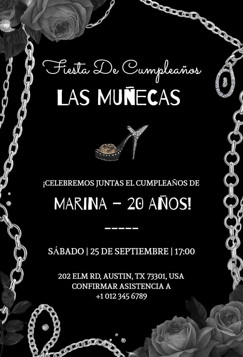 Chic Black Glamour Birthday Celebration Invitation Template