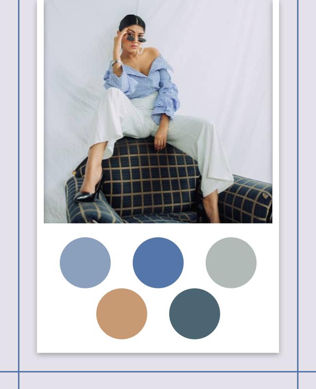 Chic Blue and Earthy Tones Fashion Styling Poster Template