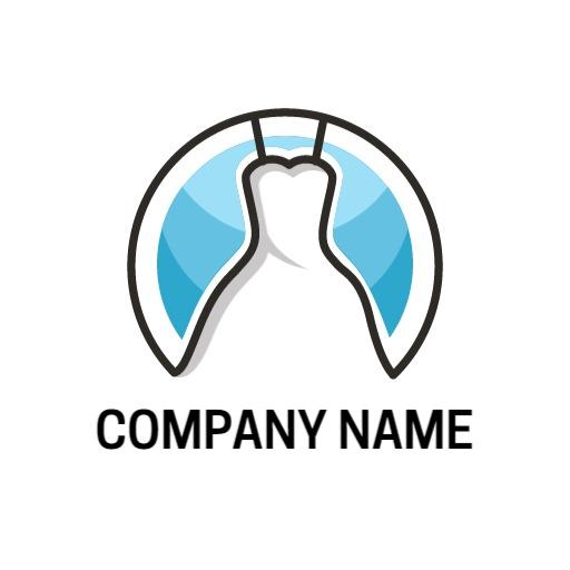 Chic Blue Dress Silhouette Enhancing Clothing Brand Logo Template