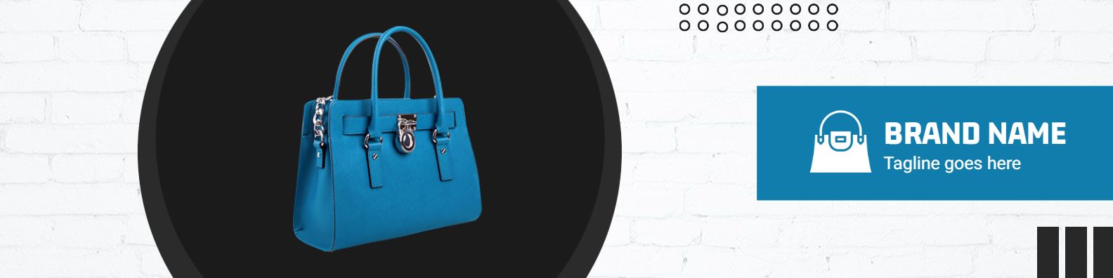 Chic Blue Handbag on Modern Background LinkedIn Banner Template