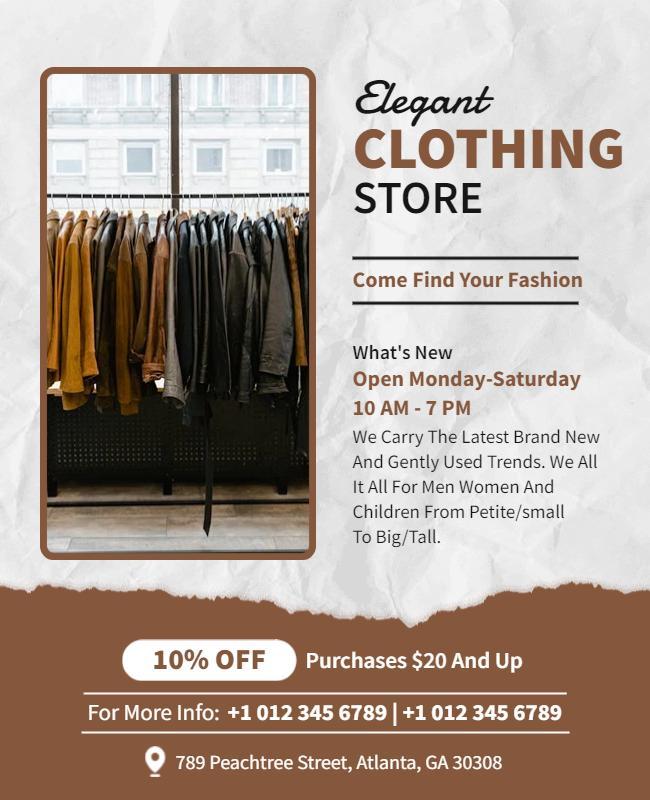 Chic Brown Fashion Retail Store Promotion Poster Template