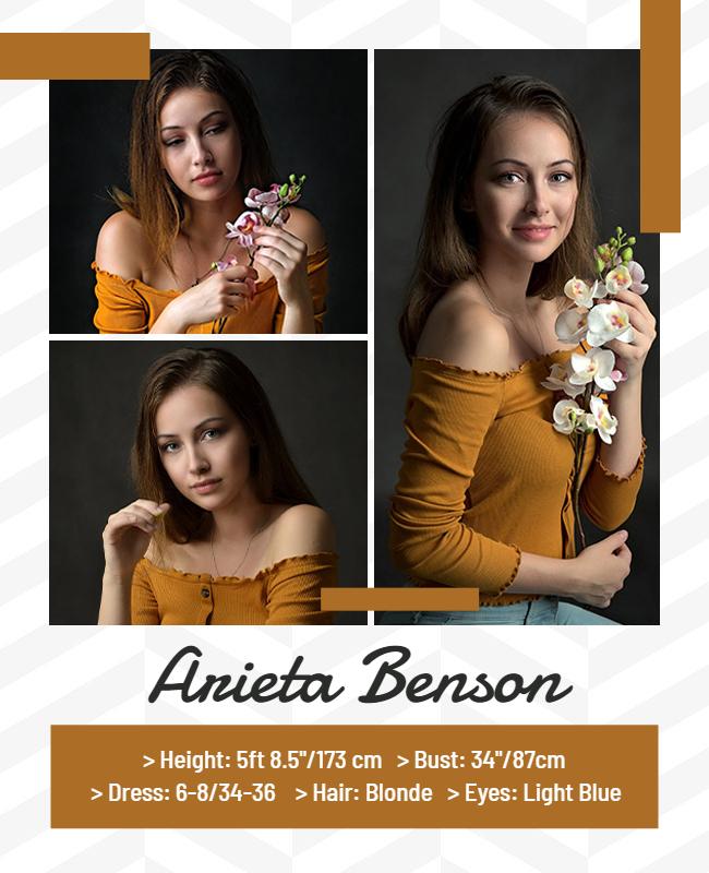 Chic Earthy Tones Modeling Portfolio Flyer Template