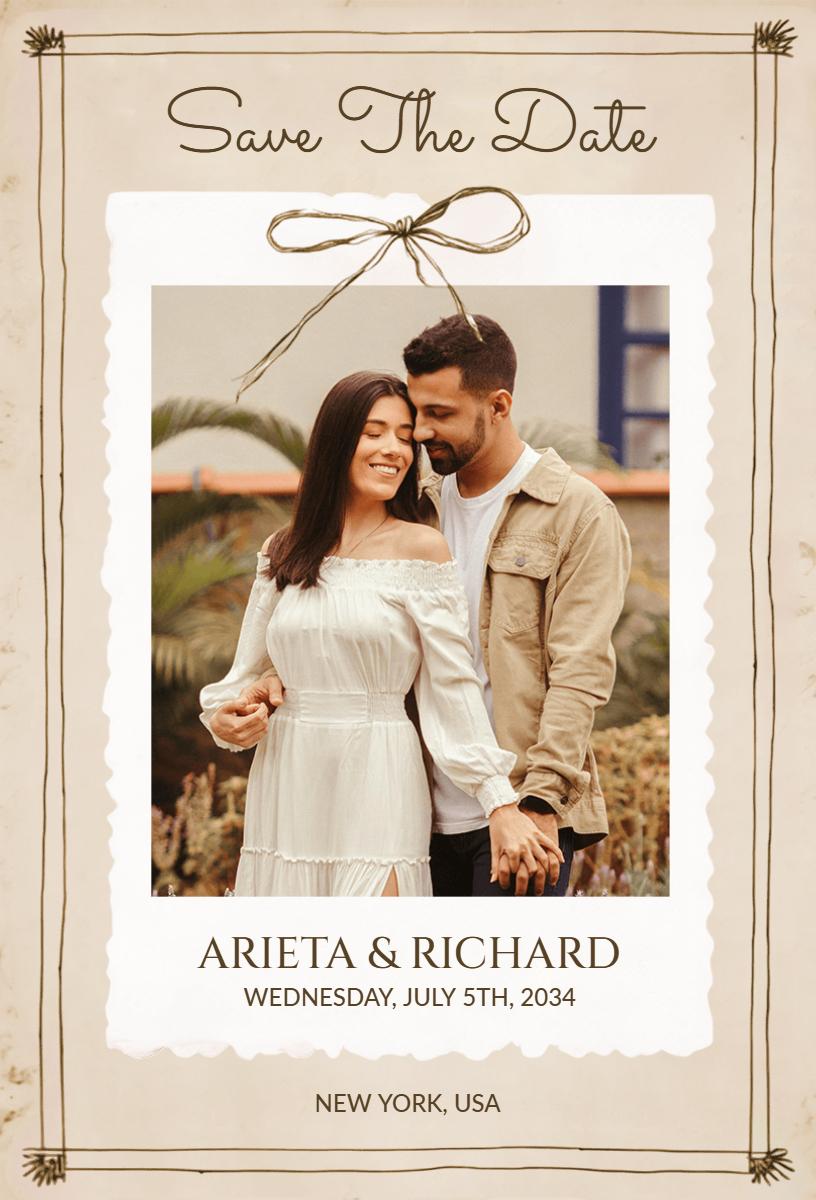 Chic Elegant Photo Wedding Save The Date Invitation Template