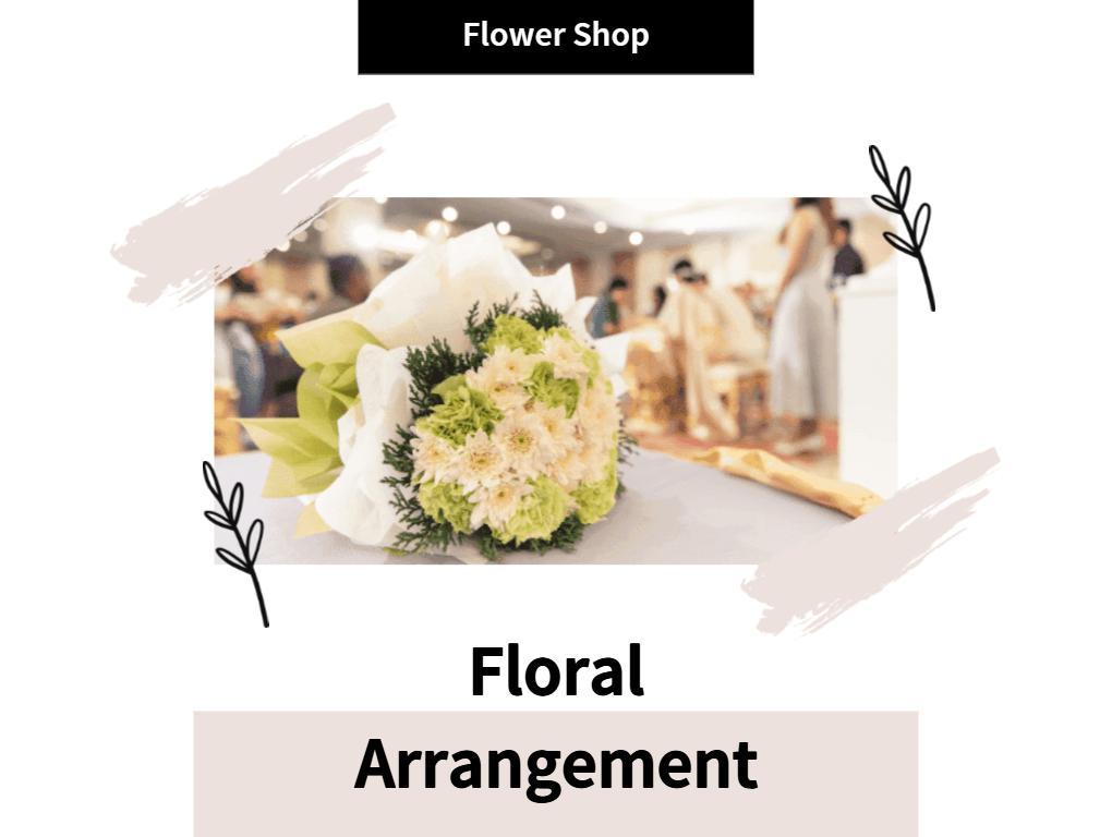 Chic Floral Arrangement Business Strategy Overview Presentation Template