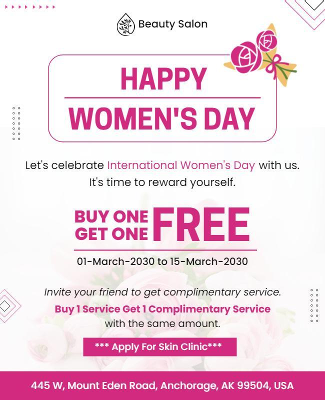 Chic Floral Celebration for International Women's Day Poster Template