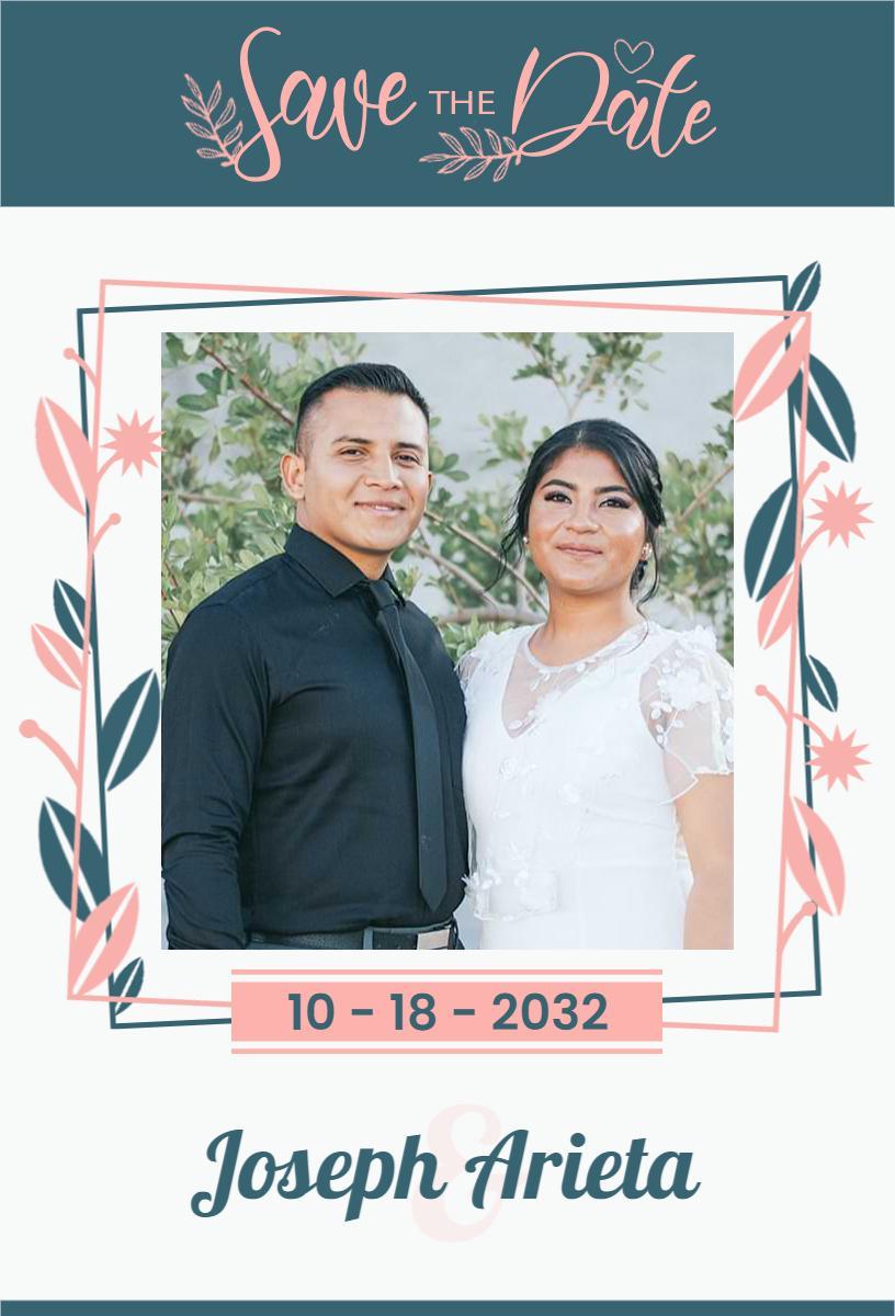 Chic Floral Elegant Wedding Save The Date Invitation Template