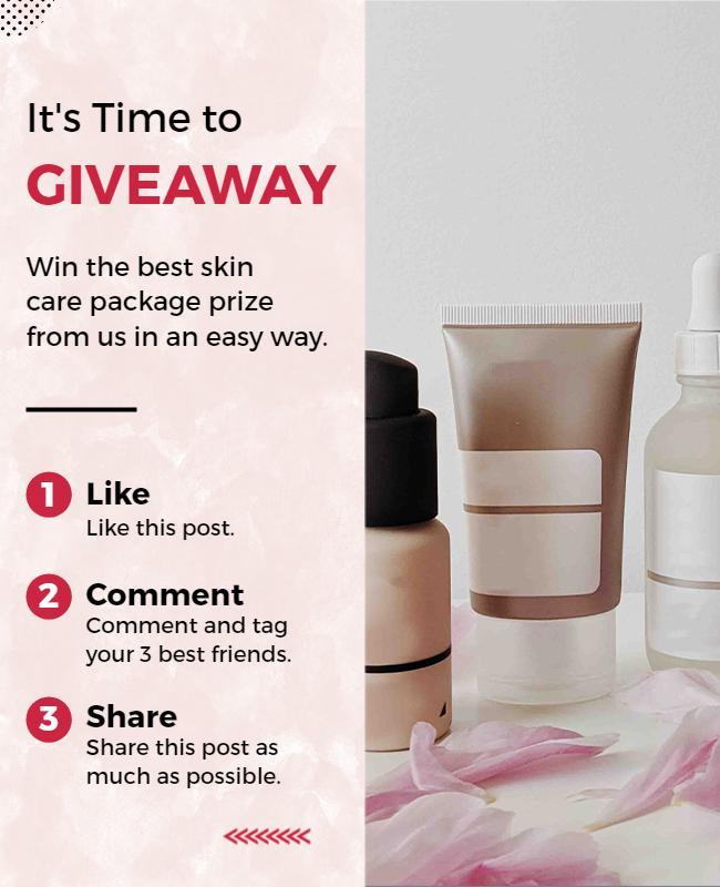 Chic Giveaway Announcement with Beauty Products Poster Template