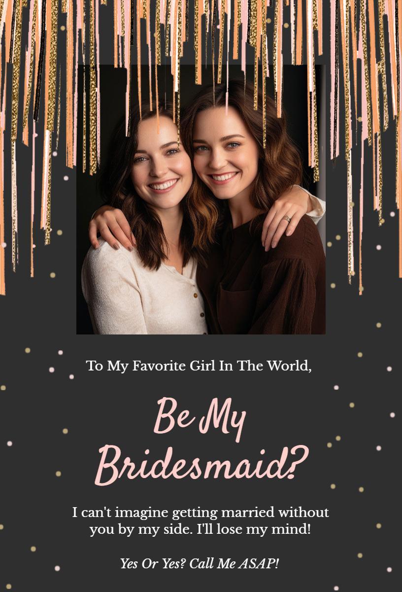 Chic Glamorous Be My Bridesmaid Invitation Template
