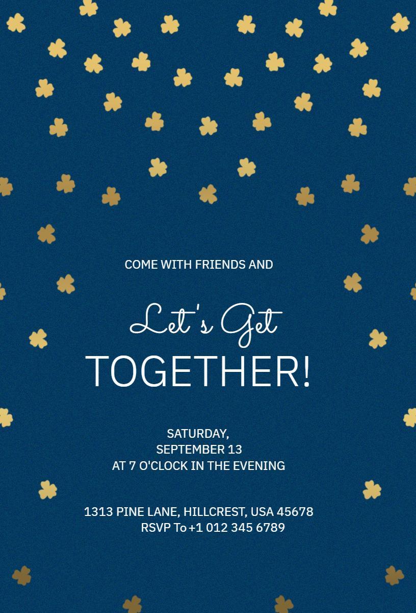 Chic Gold Starry Night Get Together Invitation Template