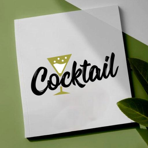 Chic Green and Black Cocktail Vibes for Wine Bar Logo Template