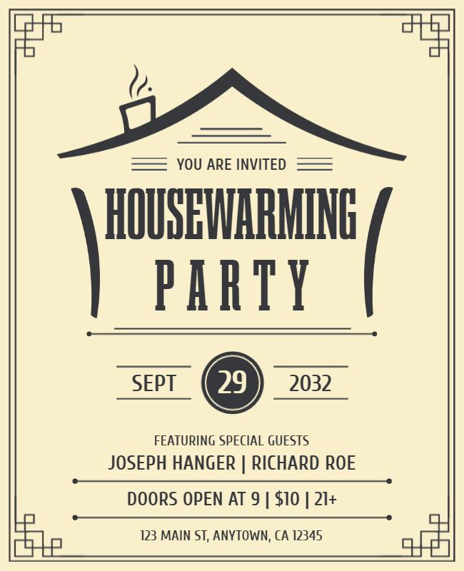 Chic Housewarming Party Invitation Flyer Template