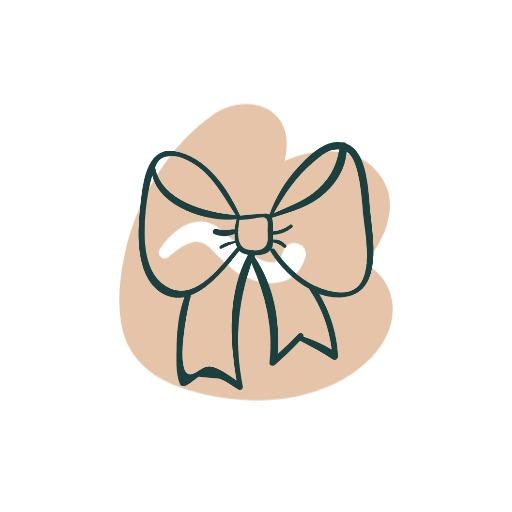 Chic Light Beige and Green Bow Design for Fashion Logo Template