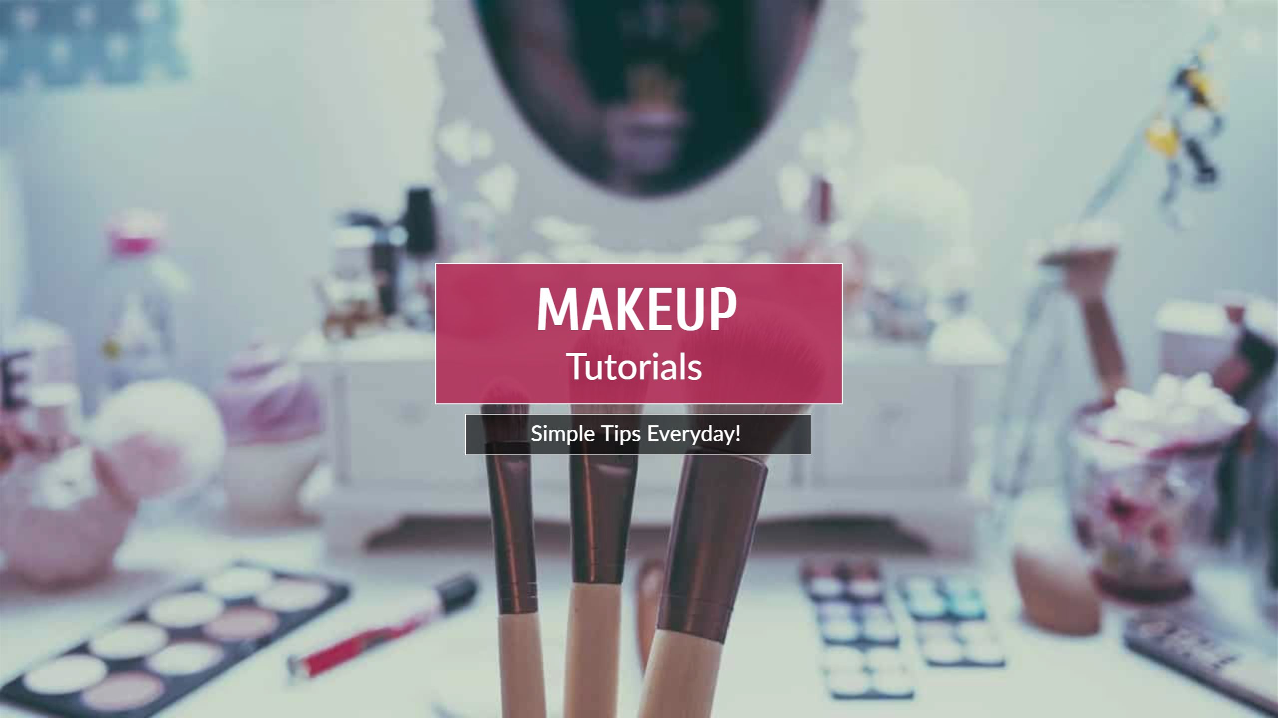 Chic Makeup Brushes on Soft Pastel Background YouTube Banner Template