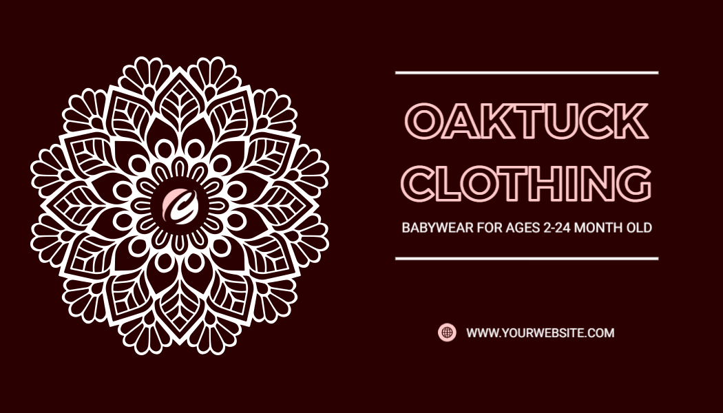 Chic Maroon Babywear For Ages 2-24 Months Business Card Template