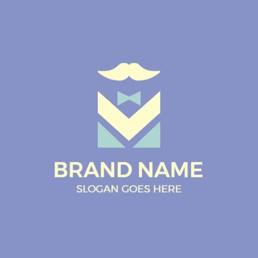 Chic Minimalist Design with Gentle Blue and Purple Hues Logo Template