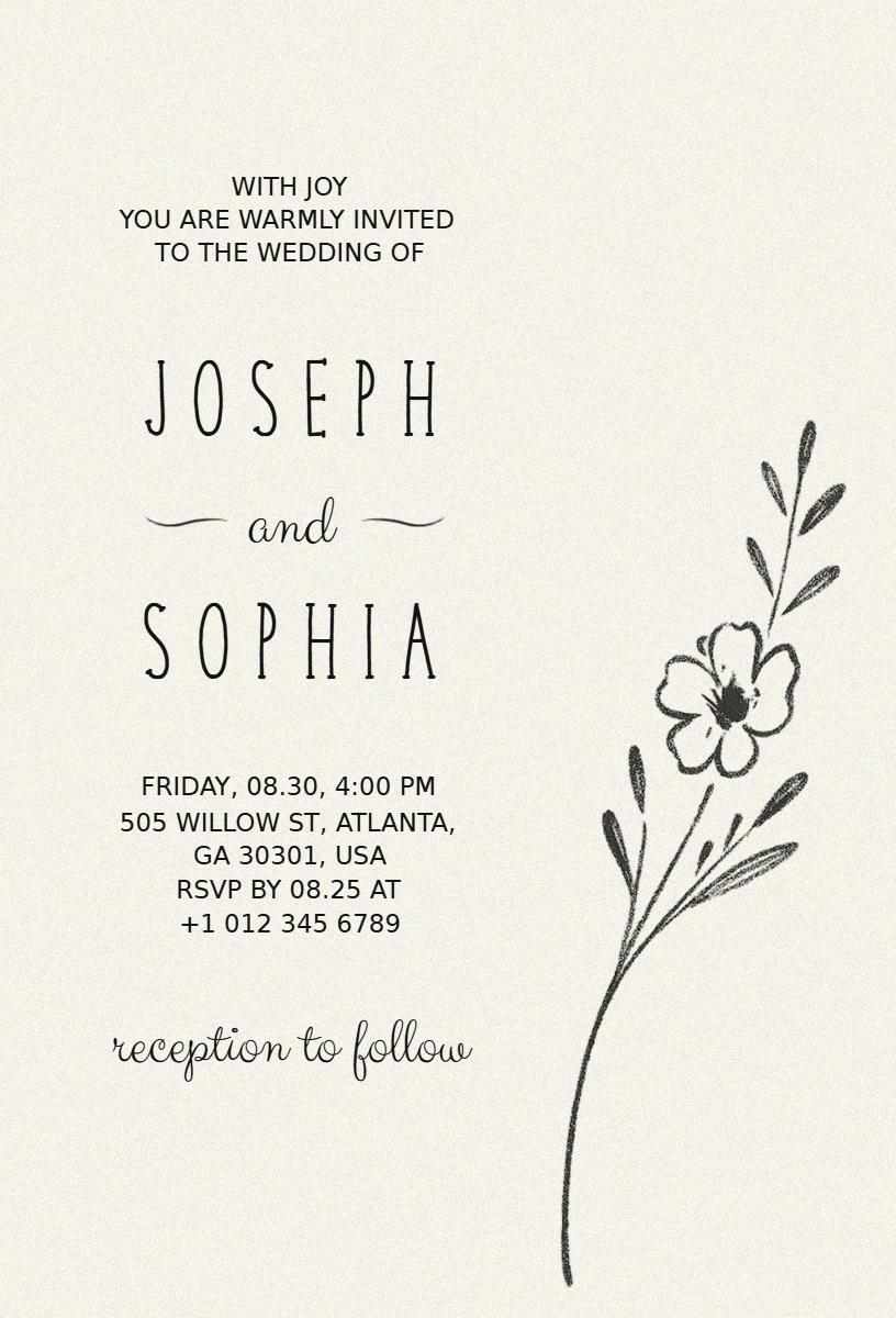 Chic Minimalist Elegant Wedding Celebration Invitation Template