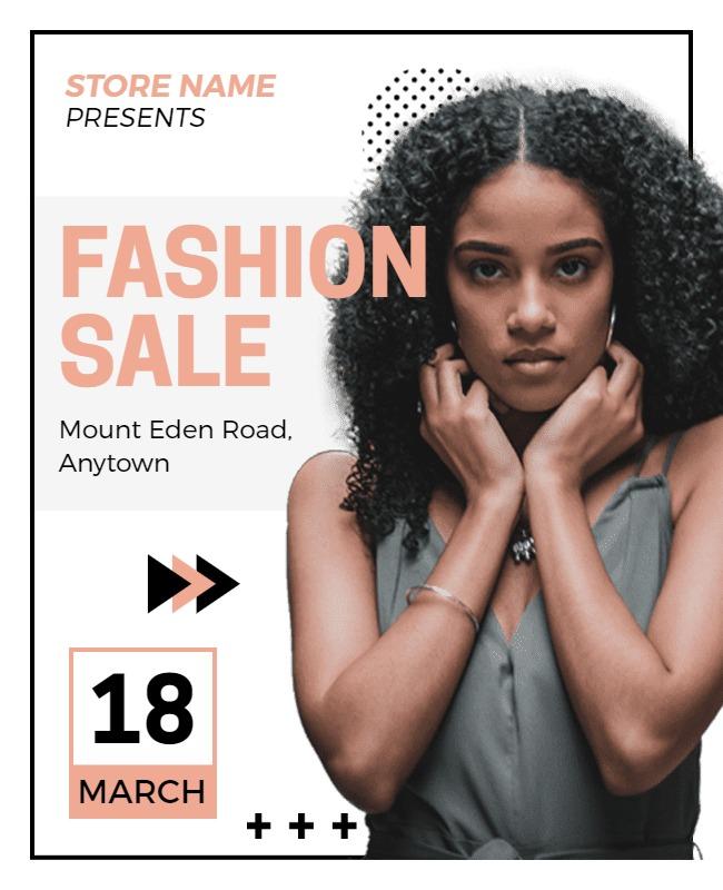 Chic Minimalist Fashion Sale Promotional Flyer Template