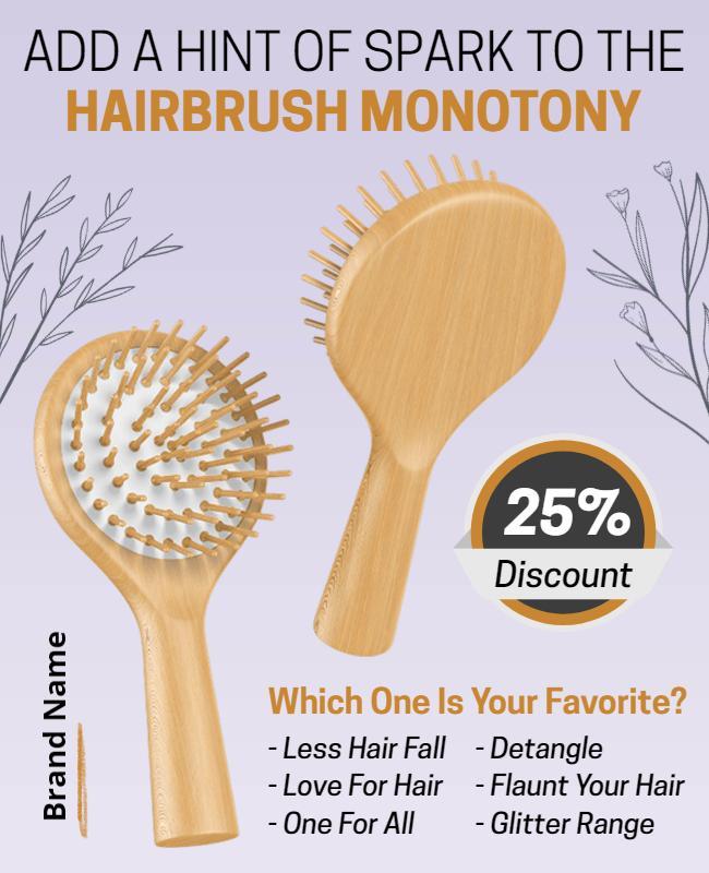 Chic Minimalist Hairbrush Product Promotion Poster Template