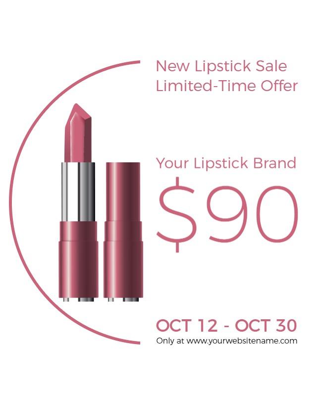 Chic Minimalist Lipstick Sale Promotional Poster Template