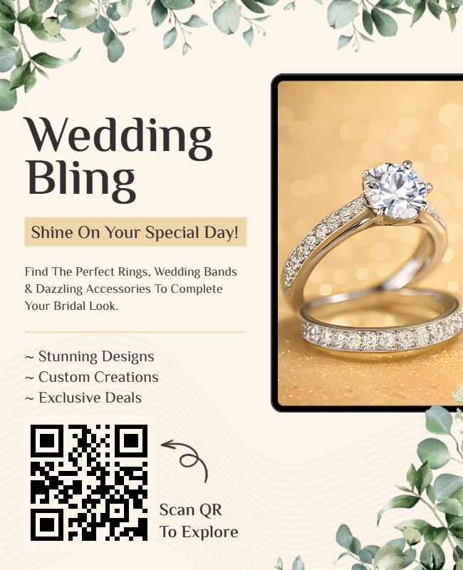 Chic Minimalist Wedding Bling Showcase Flyer Template