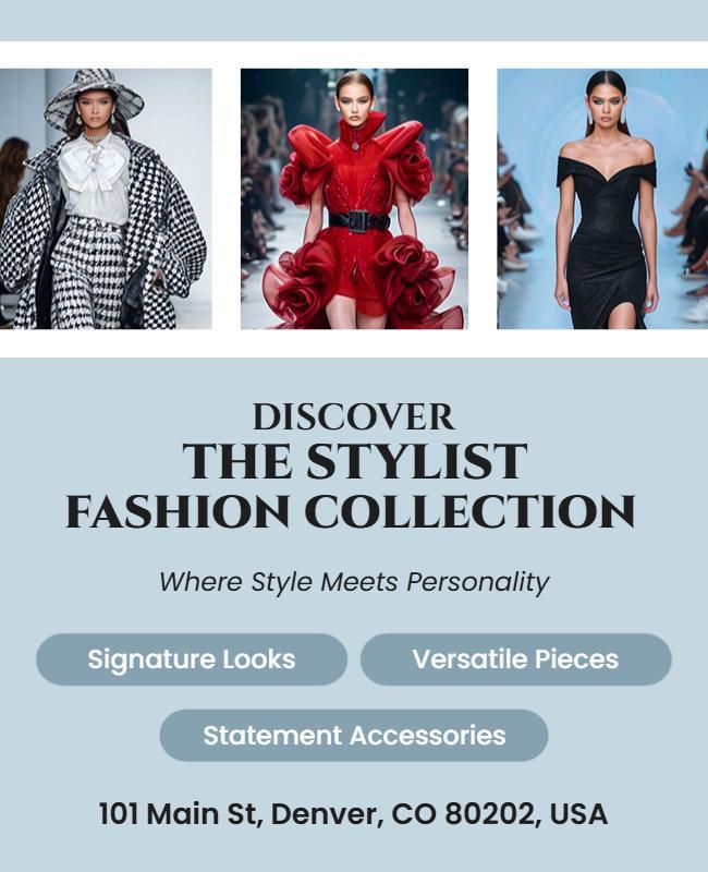 Chic Modern Fashion Collection Showcase Poster Template