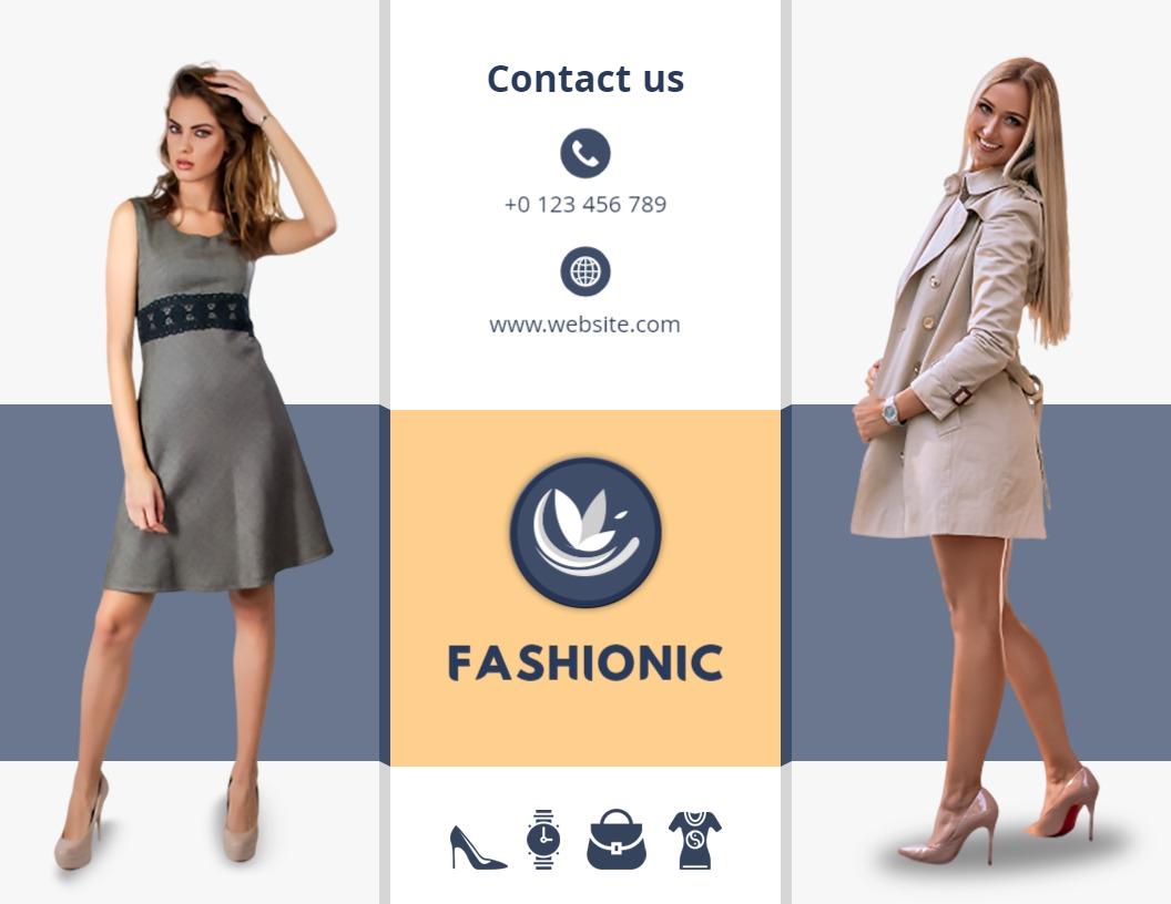 Chic Modern Fashion Lookbook and Brand Tri Fold Brochure Template