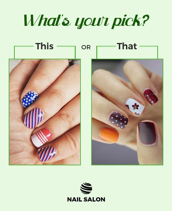 Chic Nail Art Comparison for Salon Choices Poster Template
