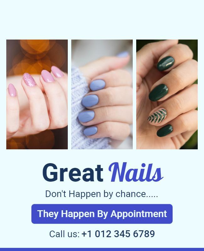 Chic Pastel Nail Art Salon Appointment Booking Poster Template