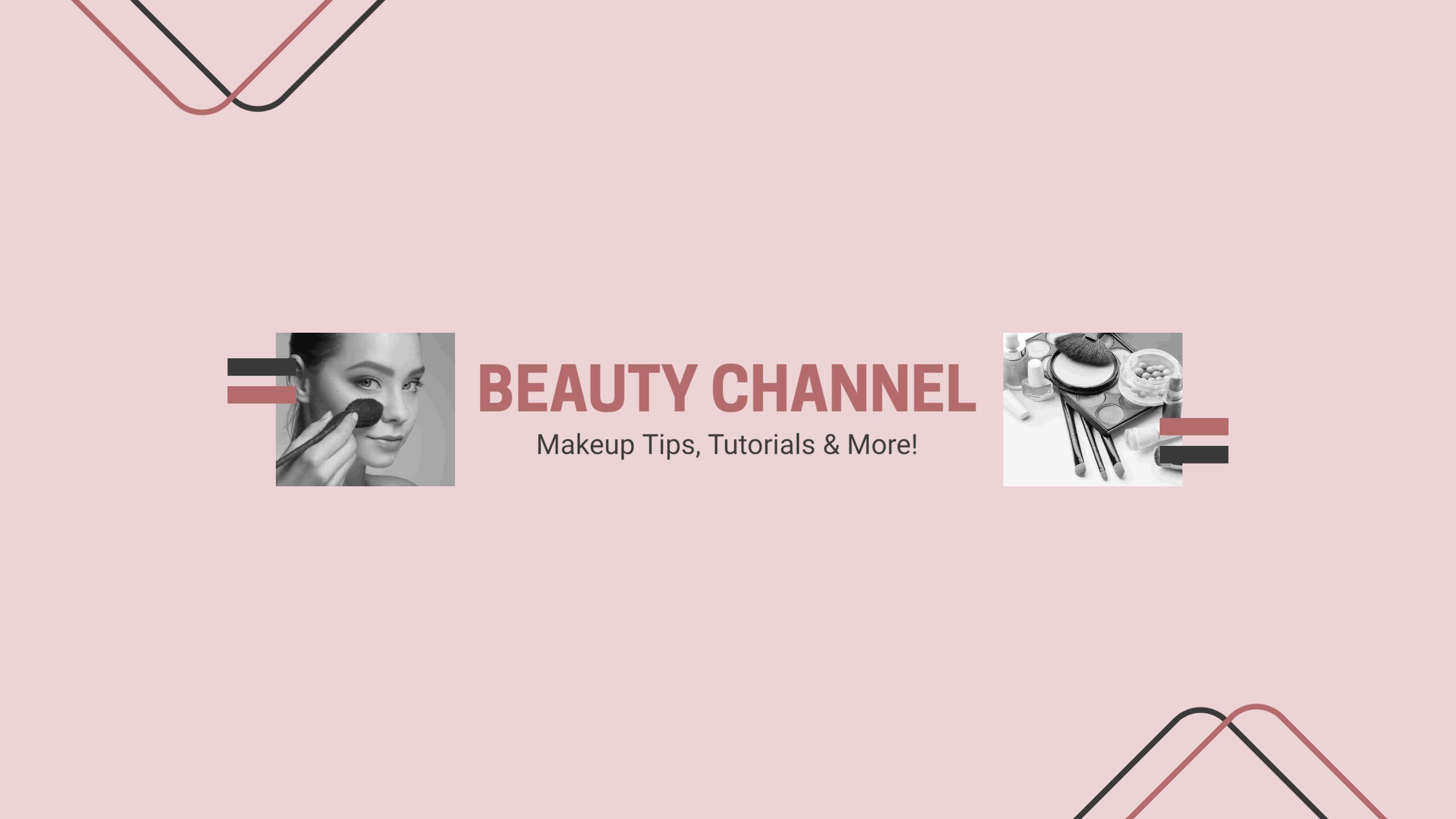 Chic Pink Background Featuring Makeup Tips Beauty Channel Banner Template