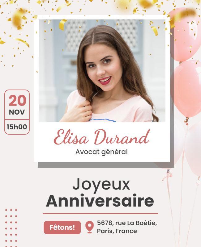 Chic Pink Birthday Celebration Invitation Poster Template