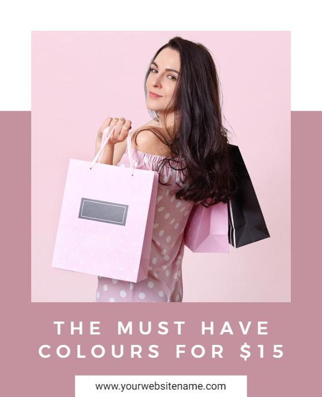 Chic Pink Fashion Shopping Experience Poster Template