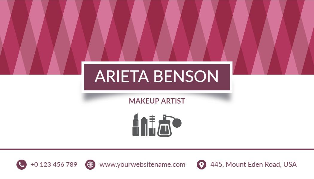 Chic Pink Geometric Makeup Artist Business Card Template