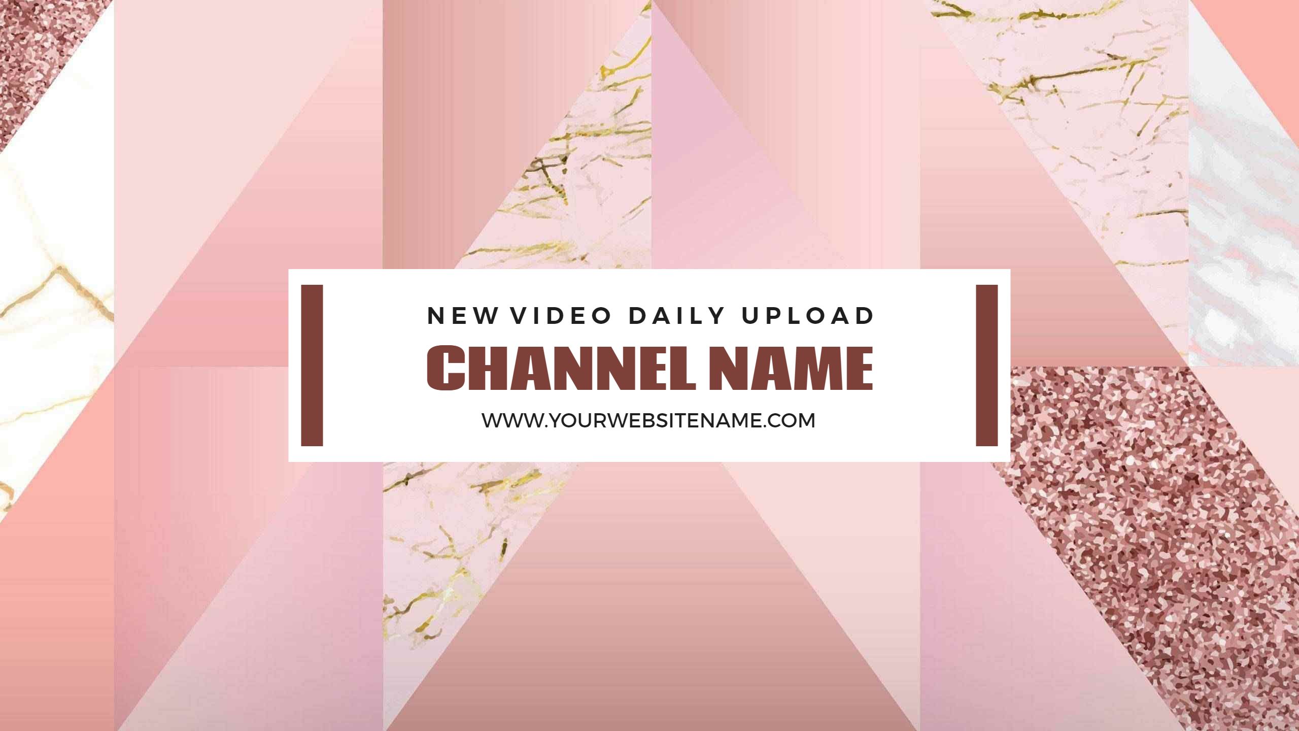 Chic Pink Geometric Patterns YouTube Channel Banner Template