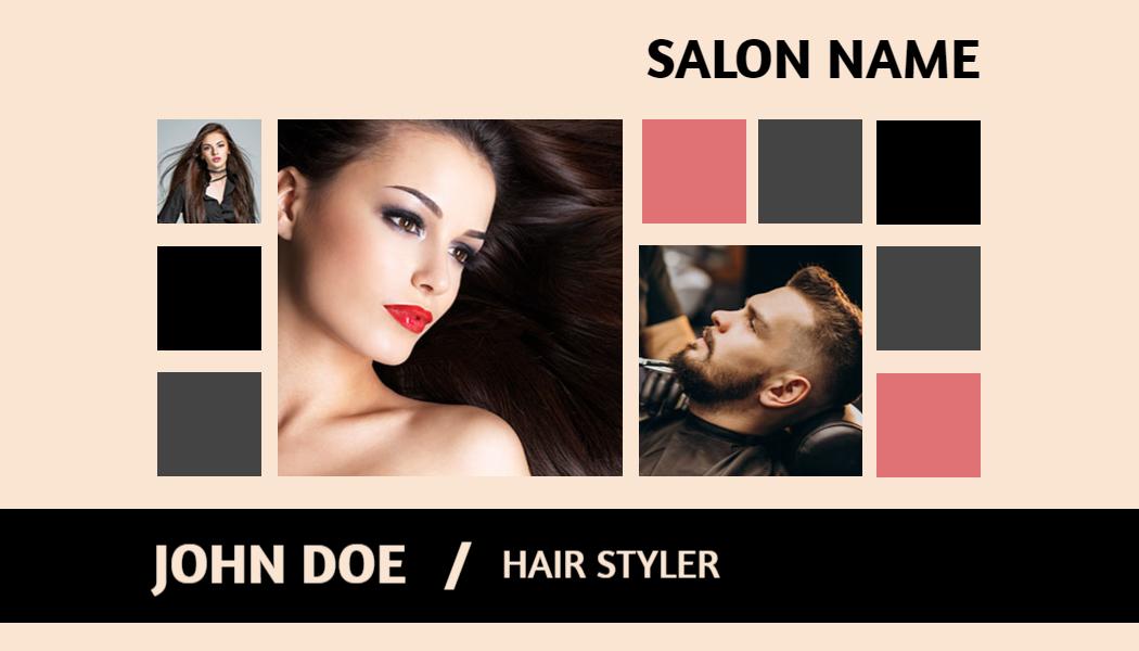 Chic Pink Hair Stylist Salon Business Card Template