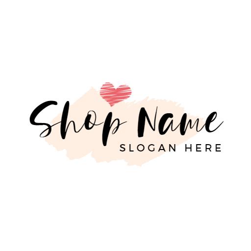 Chic Pink Heart and Soft Peach Design for Business Logo Template