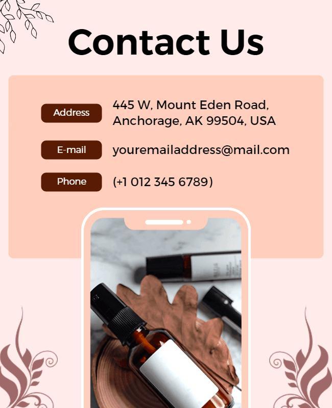 Chic Pink Minimalist Contact Information Poster Template