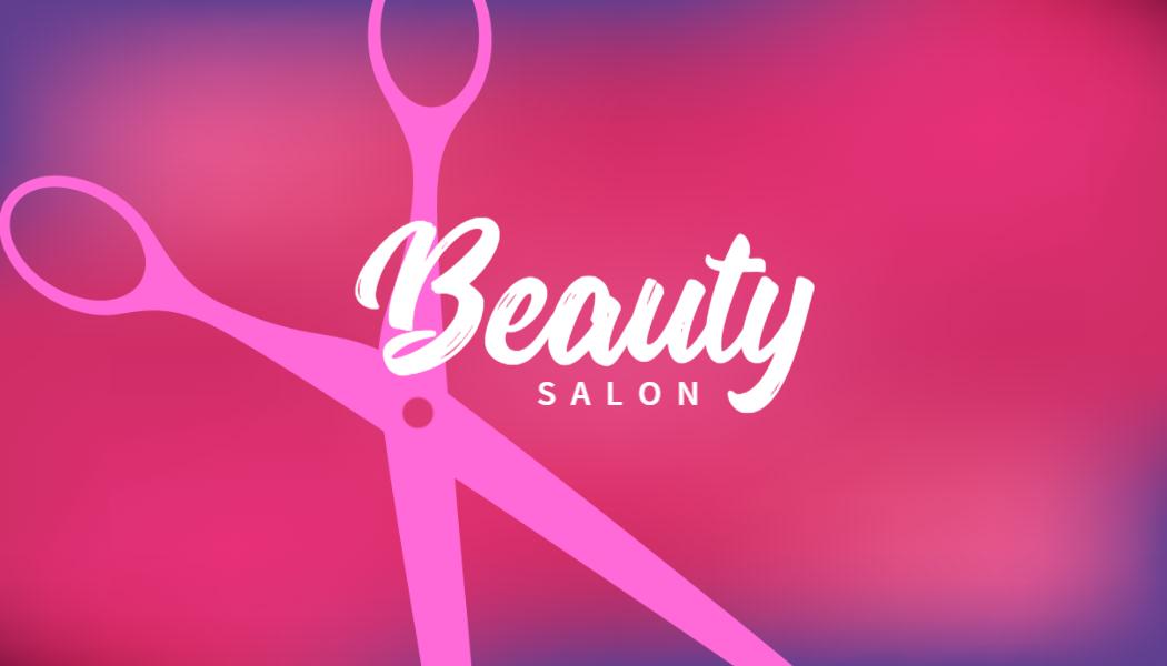 Chic Pink Scissors Design for Beauty Salon Business Card Template
